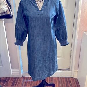 Talbots striated denim shift dress 